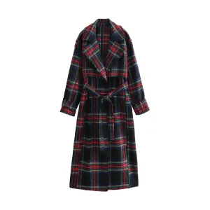 Pre Order:  Classic Plaid Belted Trench Coat