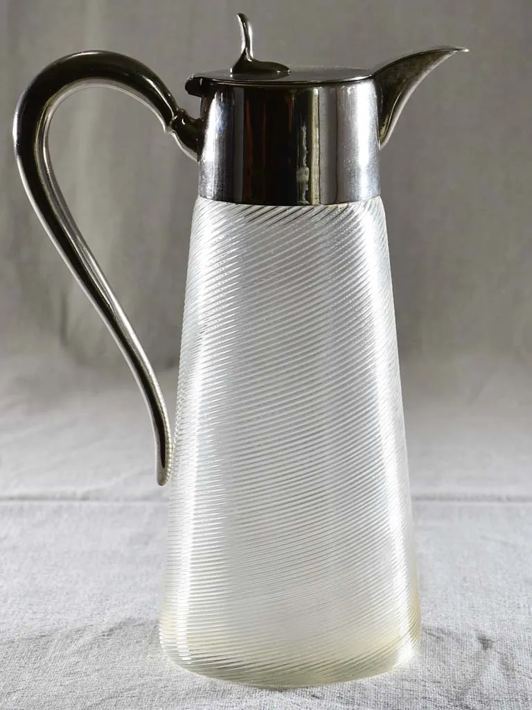 1940's orange juice pitcher with silver plate pourer