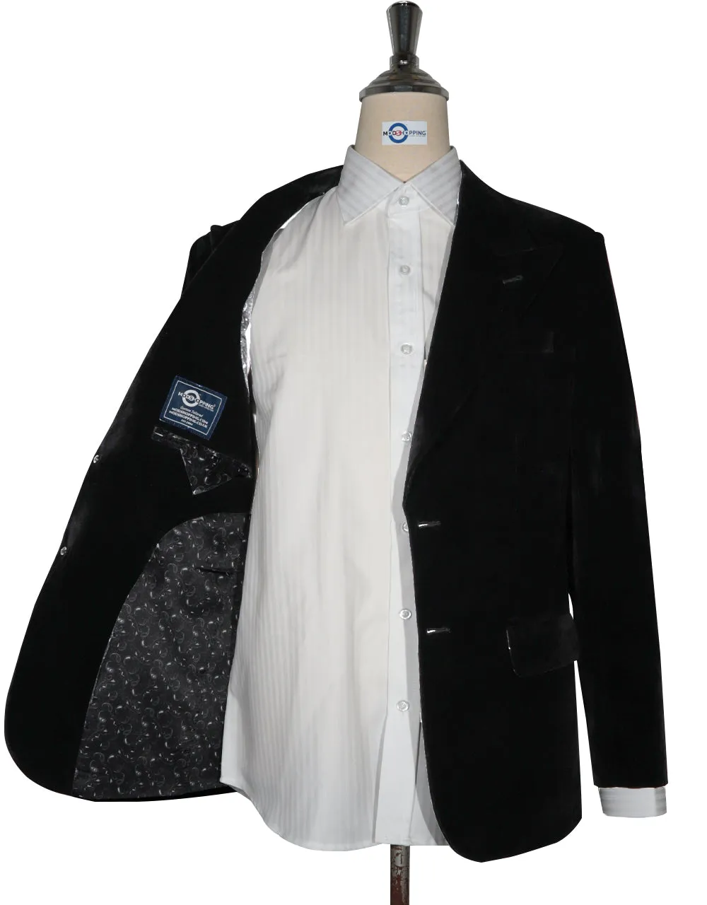 2 Button Jacket - Black Velvet Jacket For Men