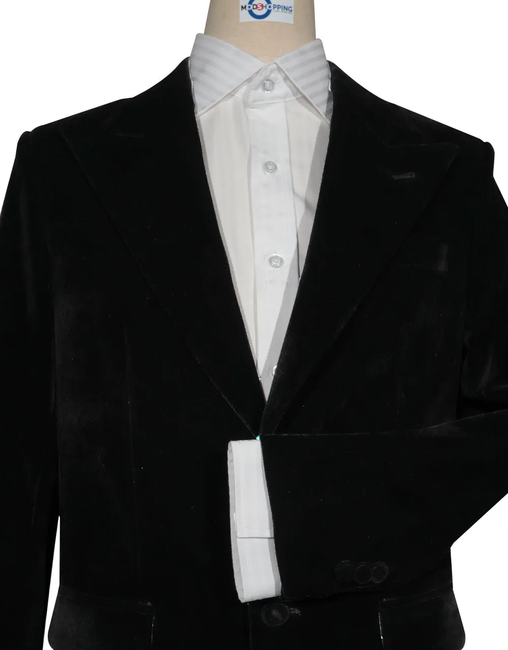 2 Button Jacket - Black Velvet Jacket For Men