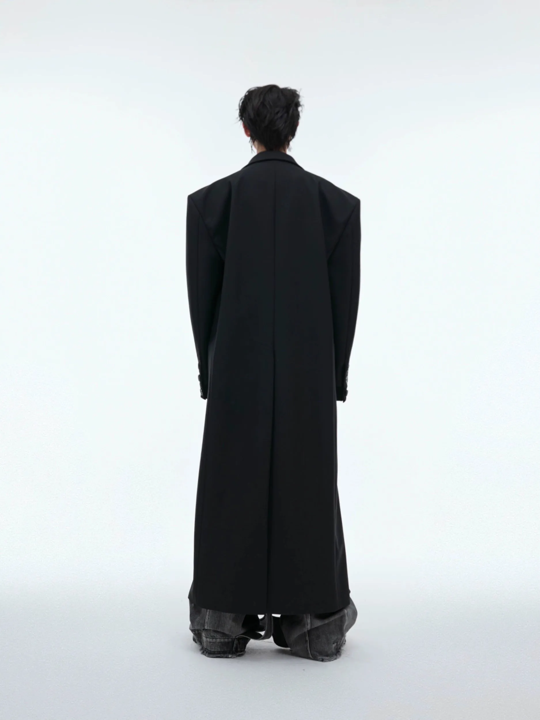 【24s Sep.】Black PU Long Trench Coat