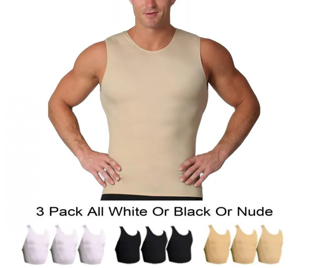 3 Pack Insta Slim Compression Sleeveless Crew Neck Tank TS00N3