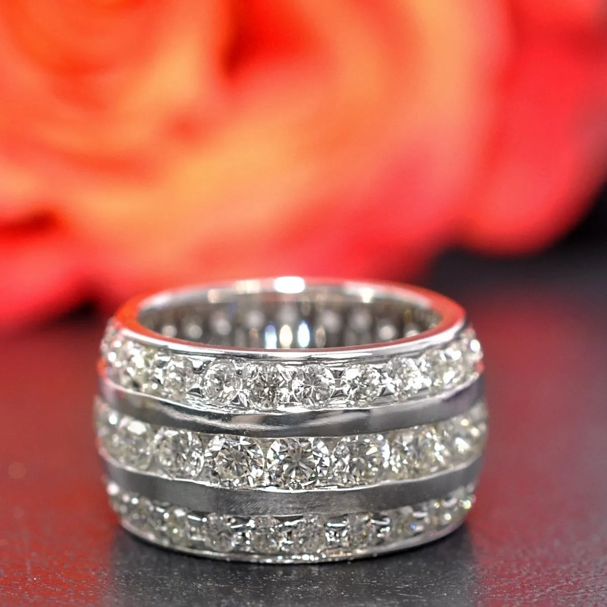 4.00-6.00 CT Round Cut Diamonds - Eternity Ring