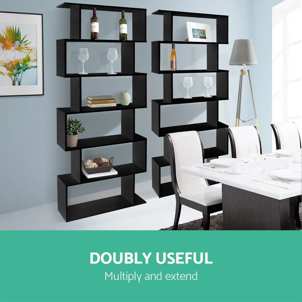 6-Tier Versatile Display Bookshelf, Black - Artiss