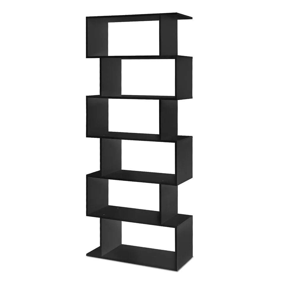 6-Tier Versatile Display Bookshelf, Black - Artiss