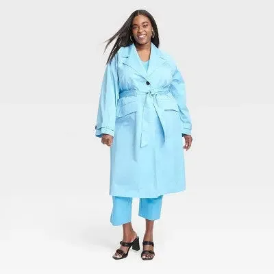 A New Day Women's Button Up Trench Coat Jacket