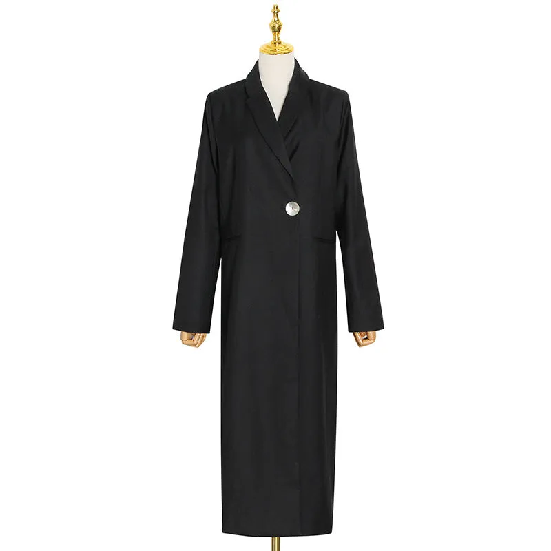 Advbridge fall fashion British Style Trench Coat 2024 Spring New Retro High-Grade Long Straight Slimming Black Coat for Women