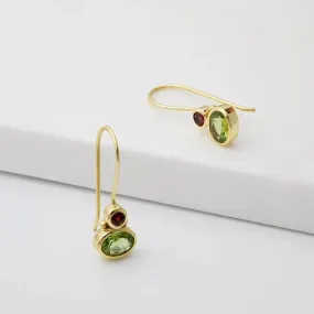 Ana Earring - Garnet & Peridot