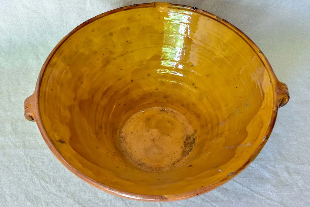 Antique French bowl 'tian' with orange glaze