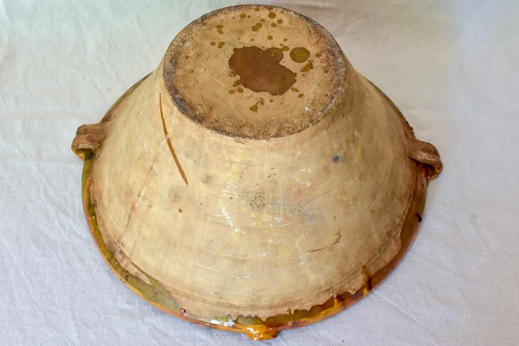 Antique French bowl 'tian' with orange glaze