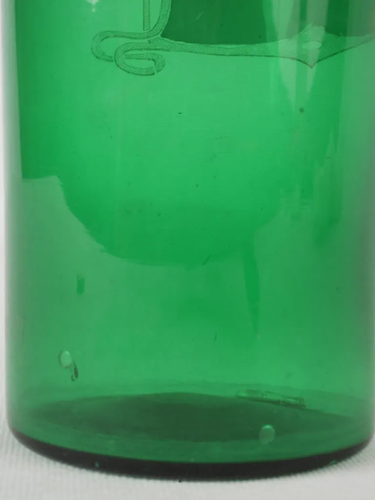 Antique French Glycerine apothecary jar - green 10¼"