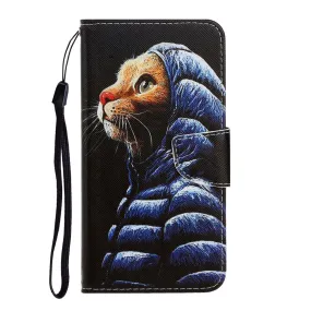 Anymob Samsung Raincoat Kitty Magnetic Flip Wallet Case Painted Leather Phone Cover