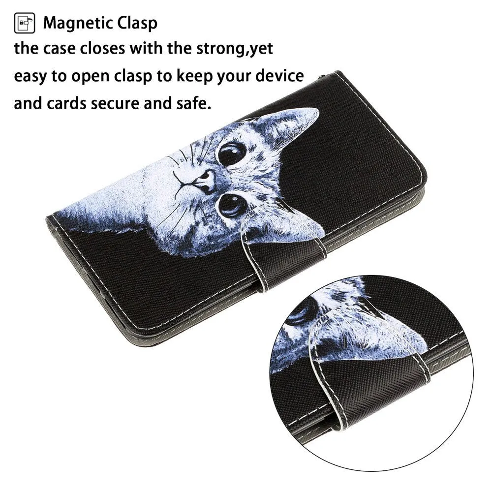 Anymob Samsung Raincoat Kitty Magnetic Flip Wallet Case Painted Leather Phone Cover