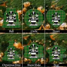 Ashby Irish Clan Tartan Christmas Ceramic Ornament with Coat of Arms