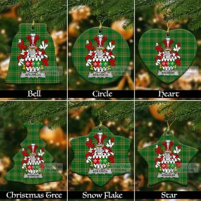 Atkinson Irish Clan Tartan Christmas Ceramic Ornament with Coat of Arms