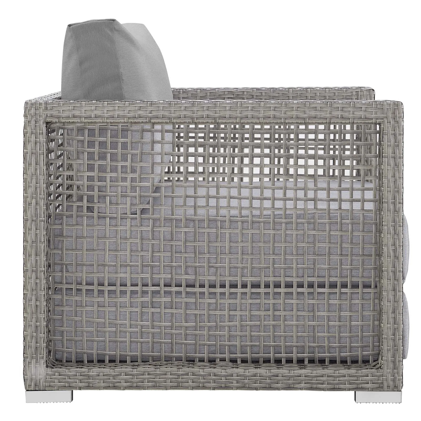 Aura 3 Piece Outdoor Patio Wicker Rattan Set Gray Gray EEI-3599-GRY-GRY-SET