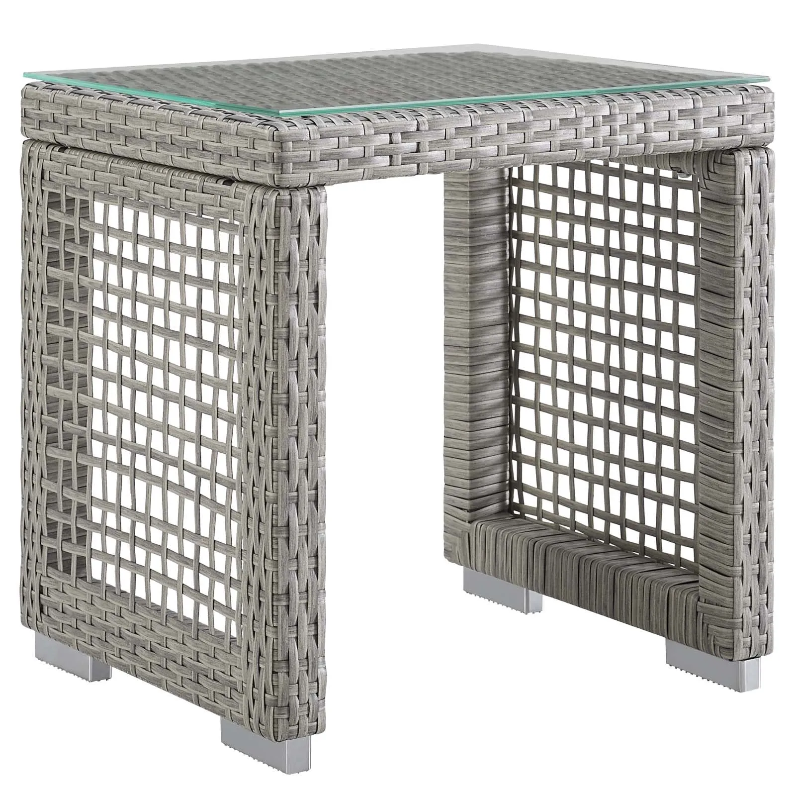 Aura 6 Piece Outdoor Patio Wicker Rattan Set Gray Gray EEI-3559-GRY-GRY-SET