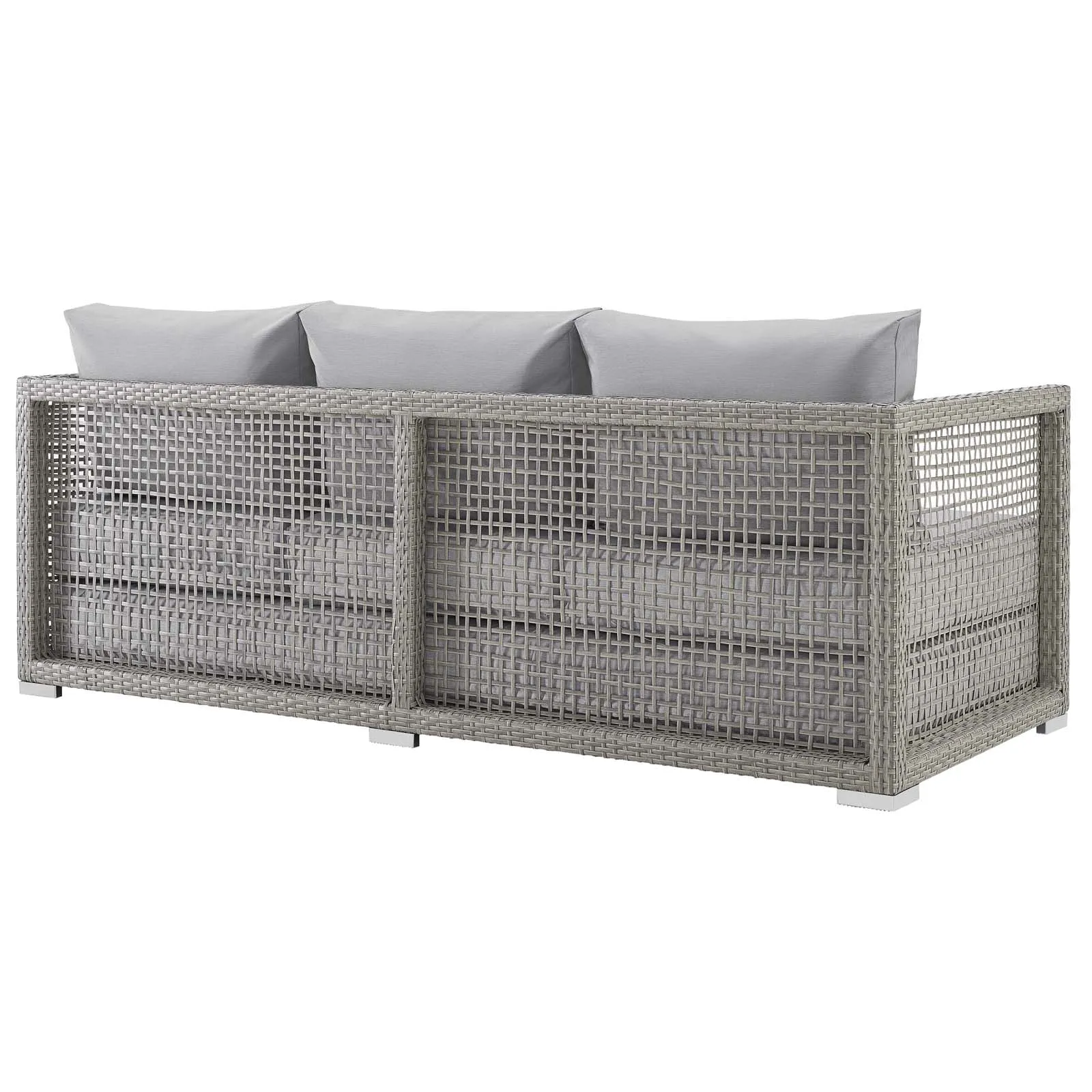 Aura 6 Piece Outdoor Patio Wicker Rattan Set Gray Gray EEI-3559-GRY-GRY-SET