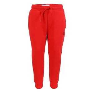 BABY BOYS RED JOGGERS WITH CUFFED FLEECE