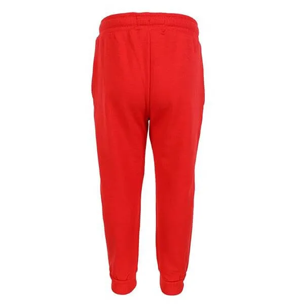 BABY BOYS RED JOGGERS WITH CUFFED FLEECE