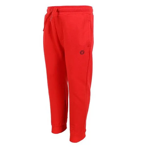 BABY BOYS RED JOGGERS WITH CUFFED FLEECE