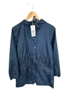 Barbour Navy Nylon Snap Buttons Full ZIp Raincoat