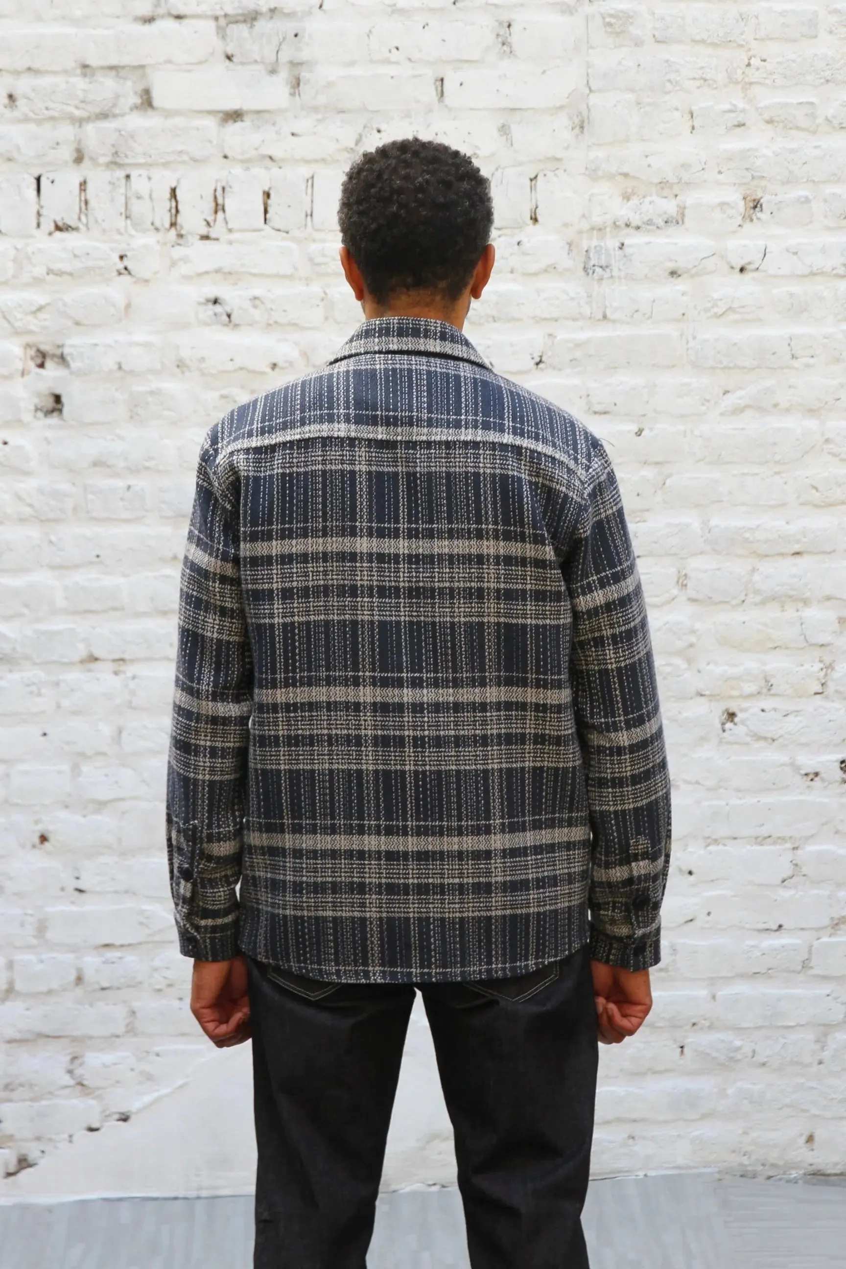 Bart Overshirt - Navy Ecru Check