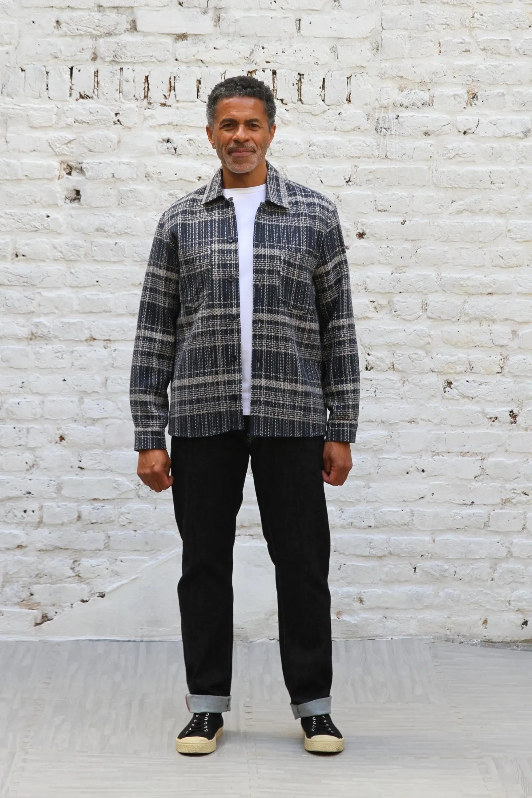 Bart Overshirt - Navy Ecru Check