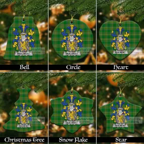 Beaumont Irish Clan Tartan Christmas Ceramic Ornament with Coat of Arms