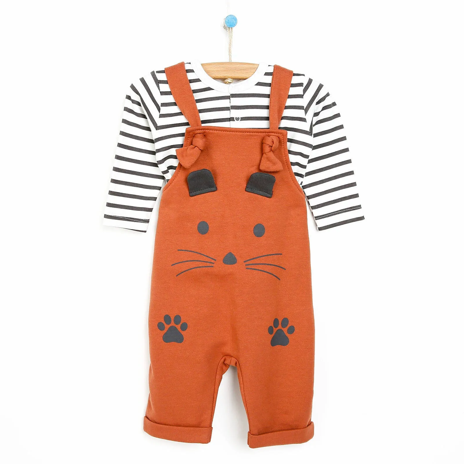 Bebbek Newborn Animals Holiday Overall - Brown