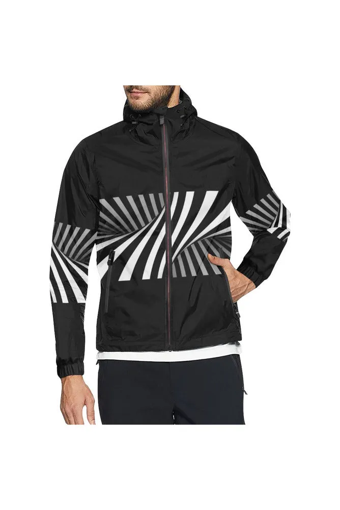 Black & White Illusion All Over Print Windbreaker for Men (Model H23)