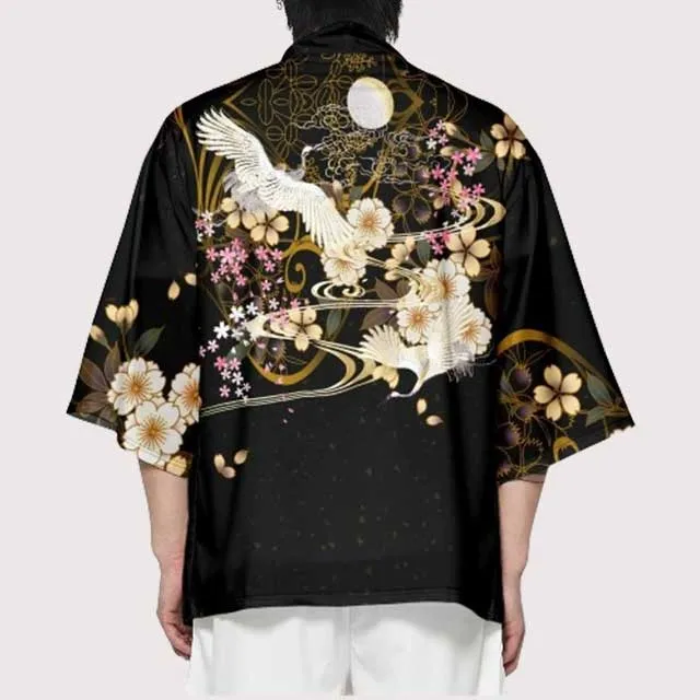 Black Floral Kimono Jacket