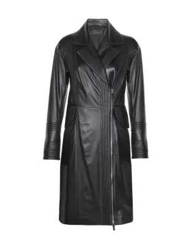 Black Leather Trench Coat