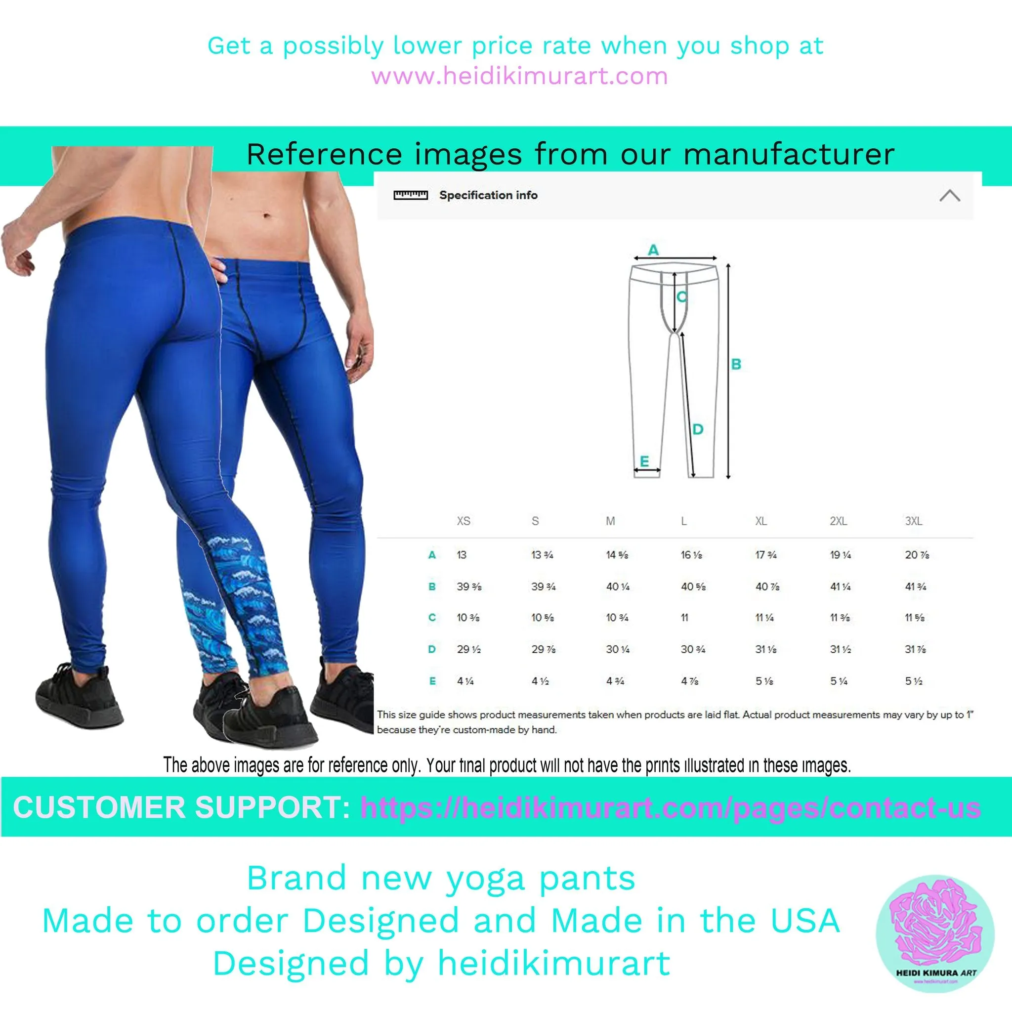 Blue Chevron Best Men's Leggings, Retro Style Meggings Compression Tights For Men - Made in USA/EU/MX