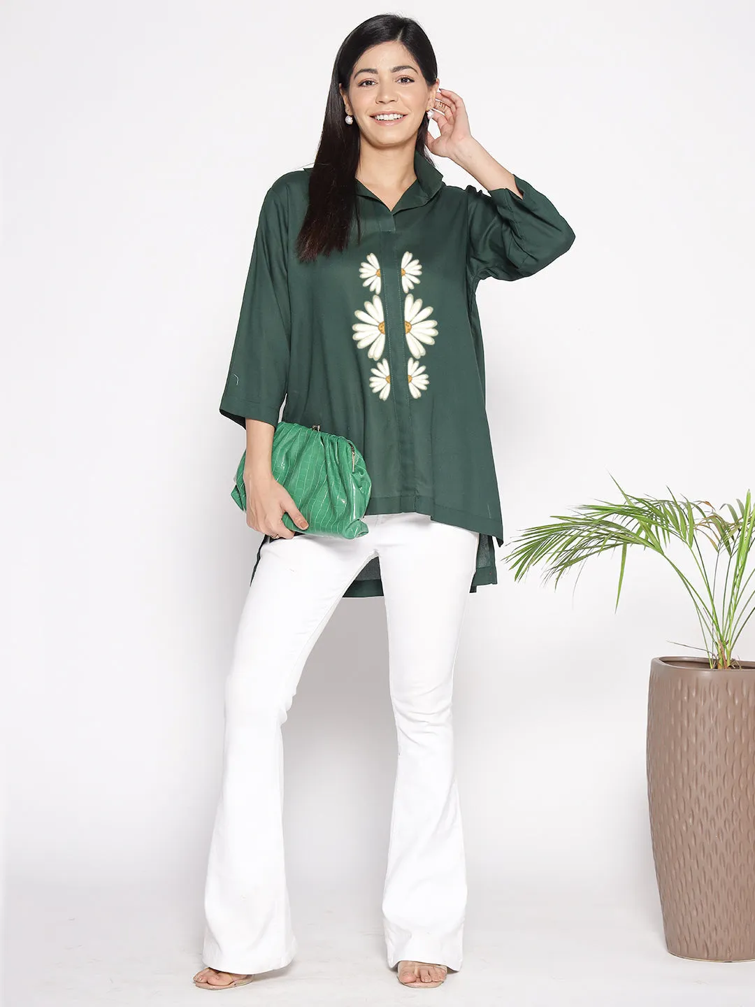 Bottlegreen Rayon ShirtTop - Mimosa