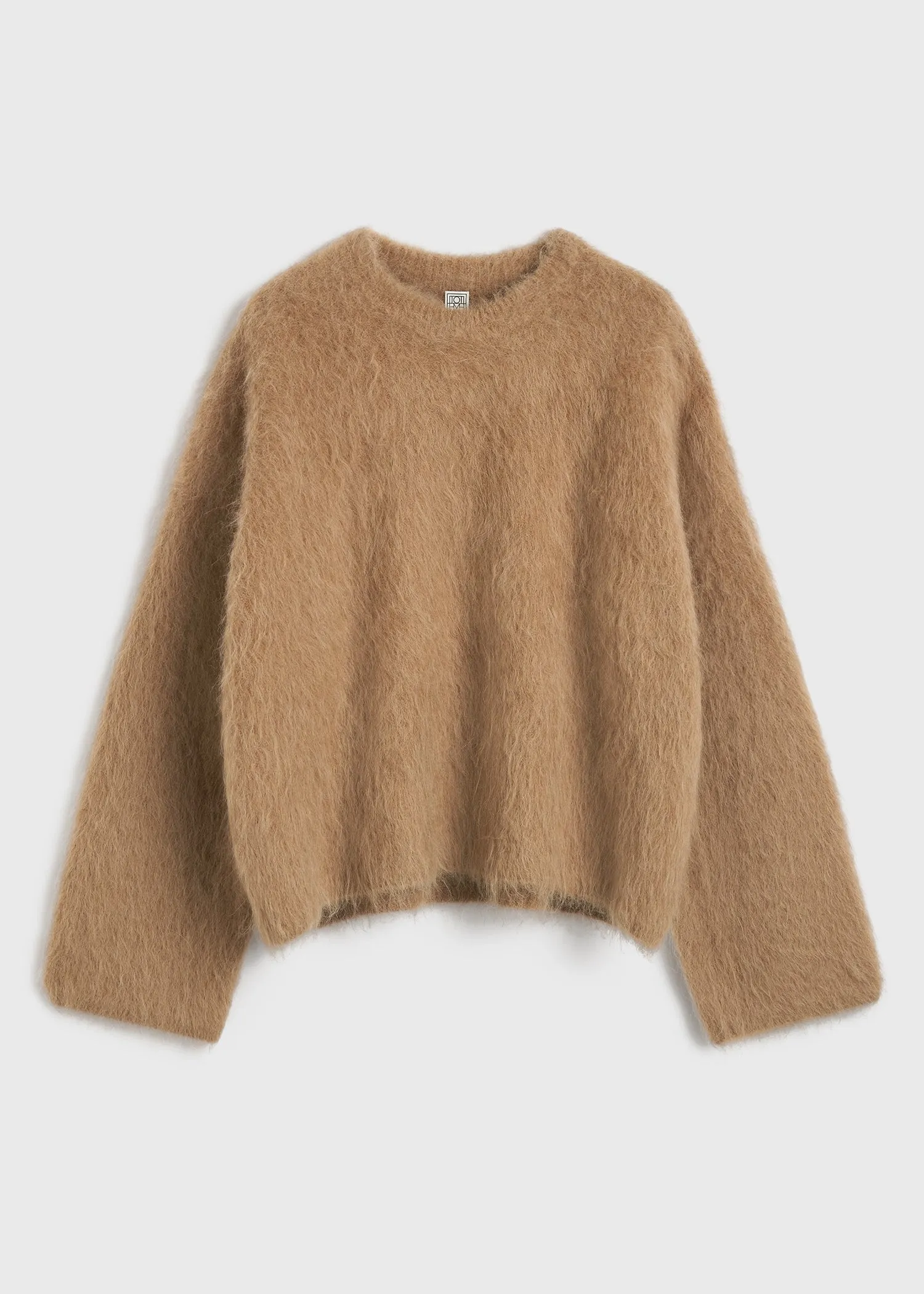 Boxy alpaca knit camel melange