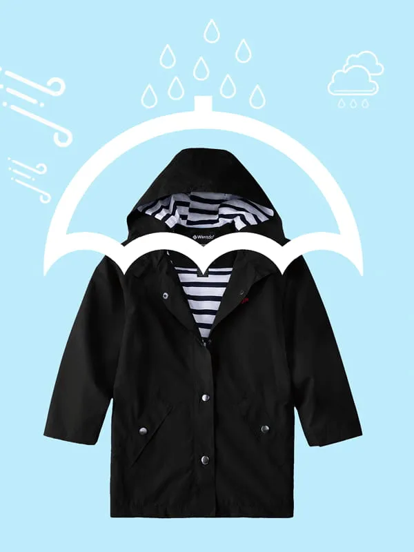 Boys and Girls Waterproof Rain Jacket Lightweight Hooded Raincoat