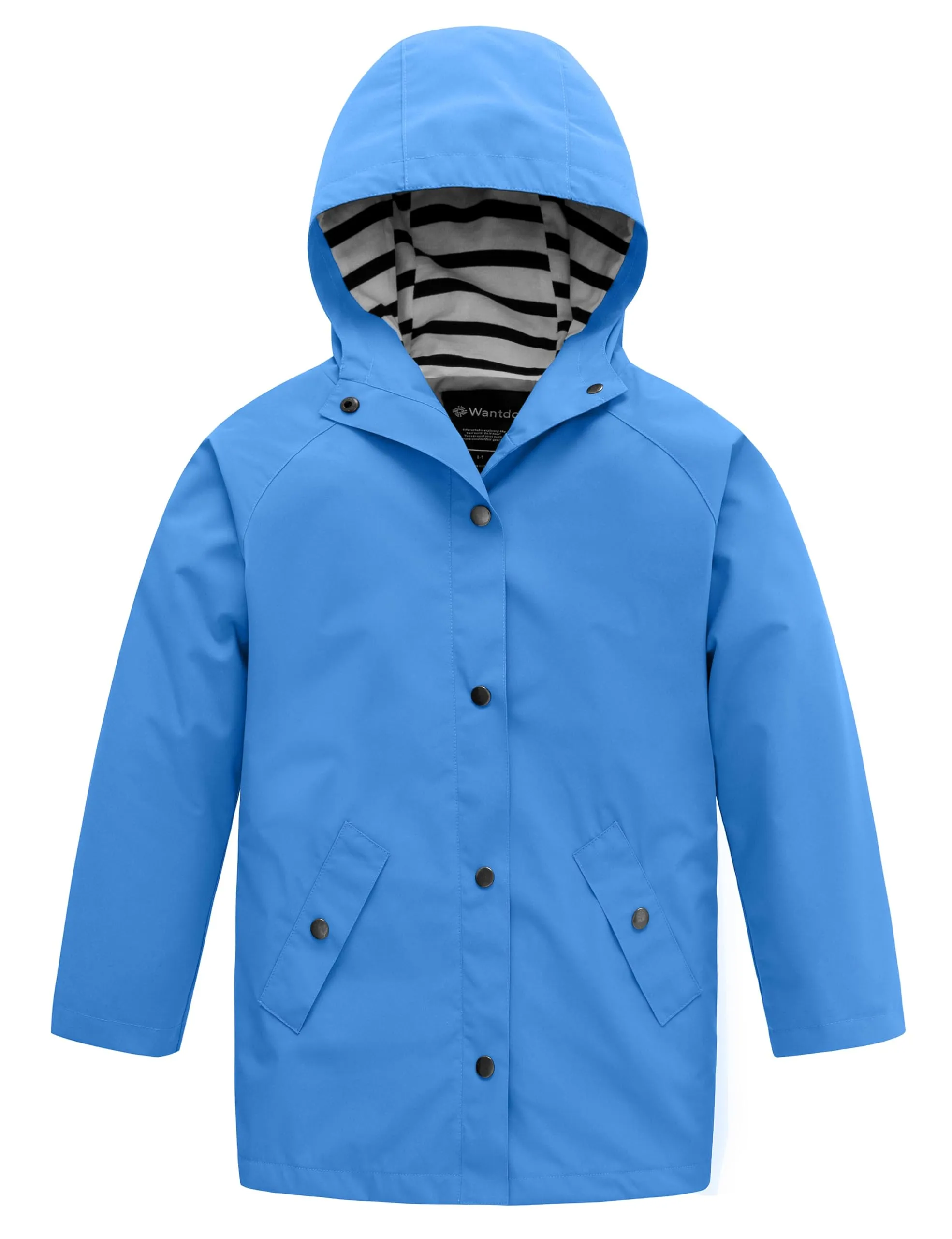 Boys and Girls Waterproof Rain Jacket Lightweight Hooded Raincoat