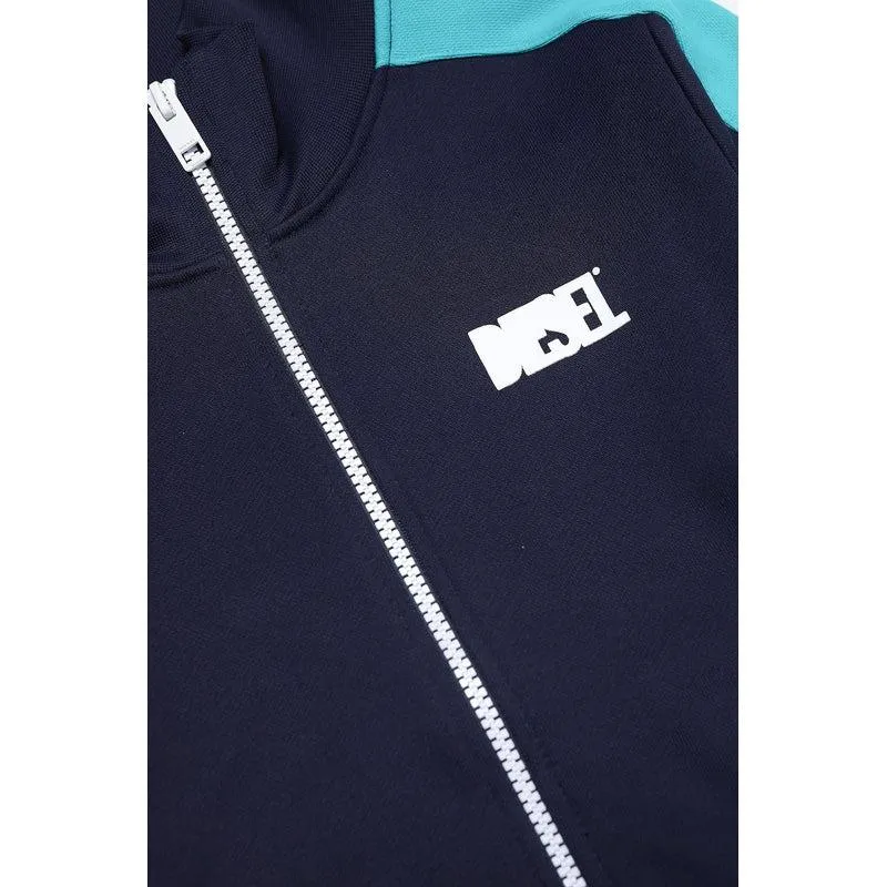 Boys Blue Stripe Zip Up Track Jacket