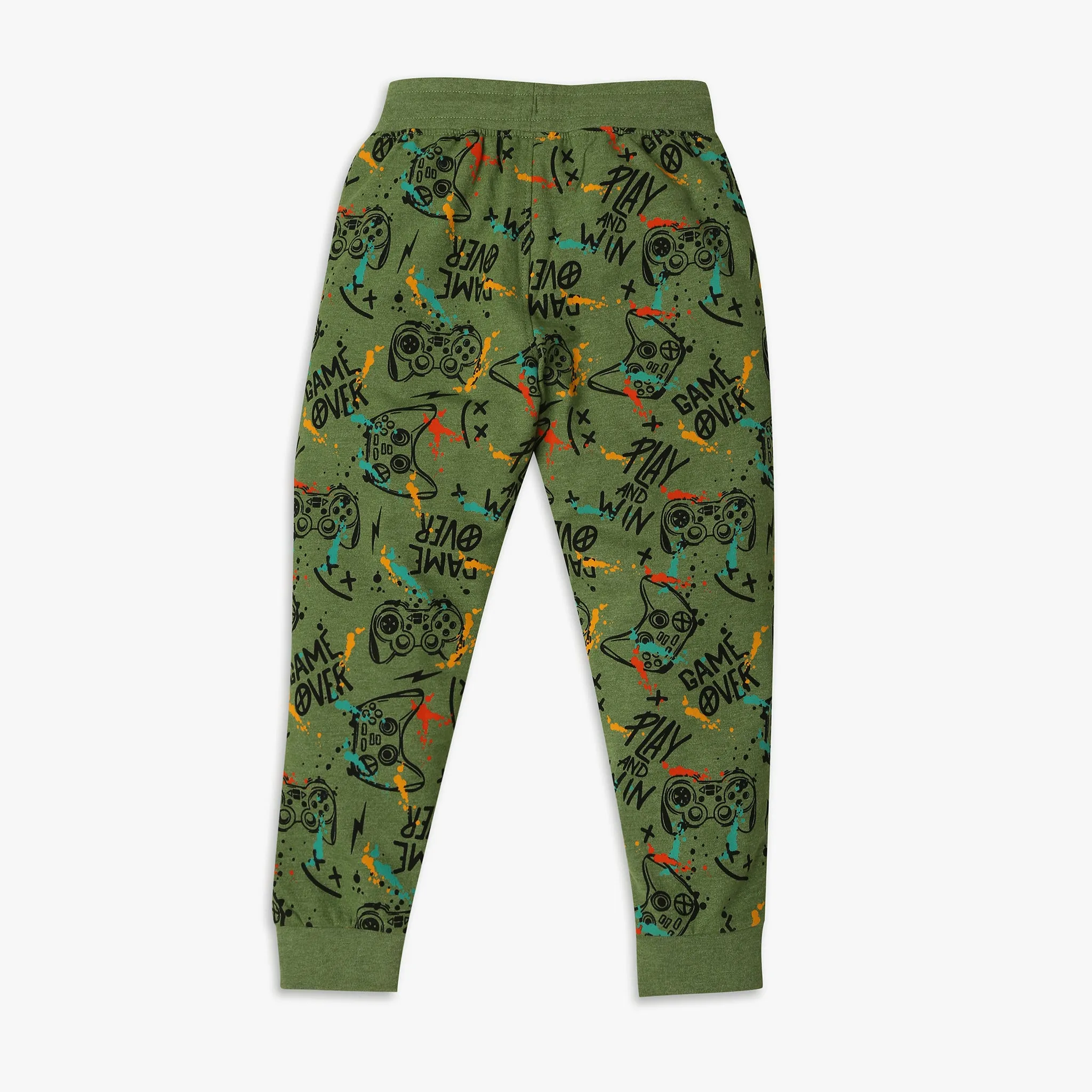 Boy's Regular Fit Printed Mid Rise Joggers