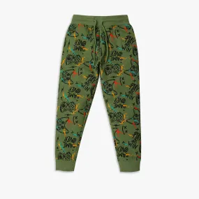 Boy's Regular Fit Printed Mid Rise Joggers