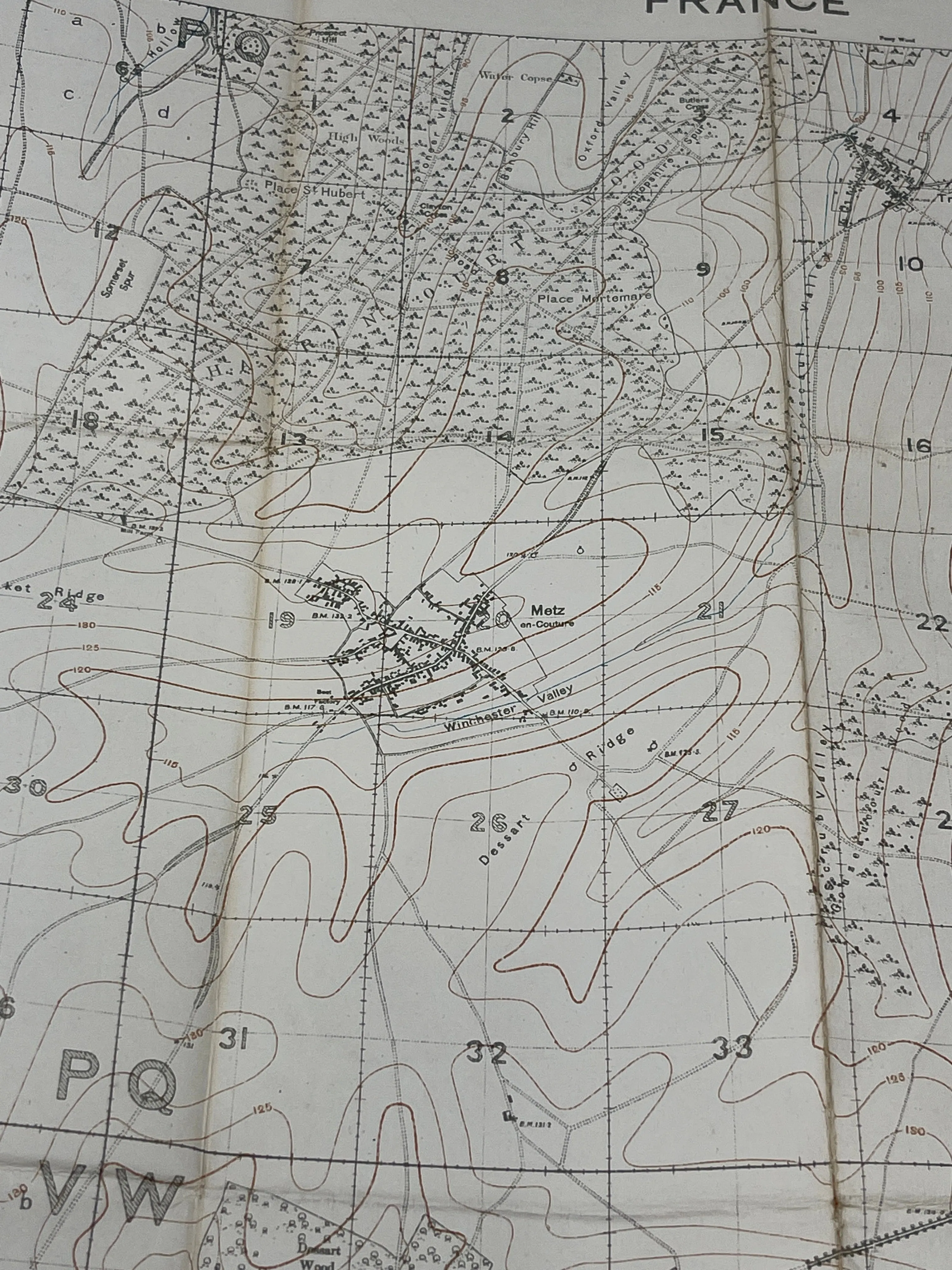 British WW1 Trench Map France 57C SE Edition 4a