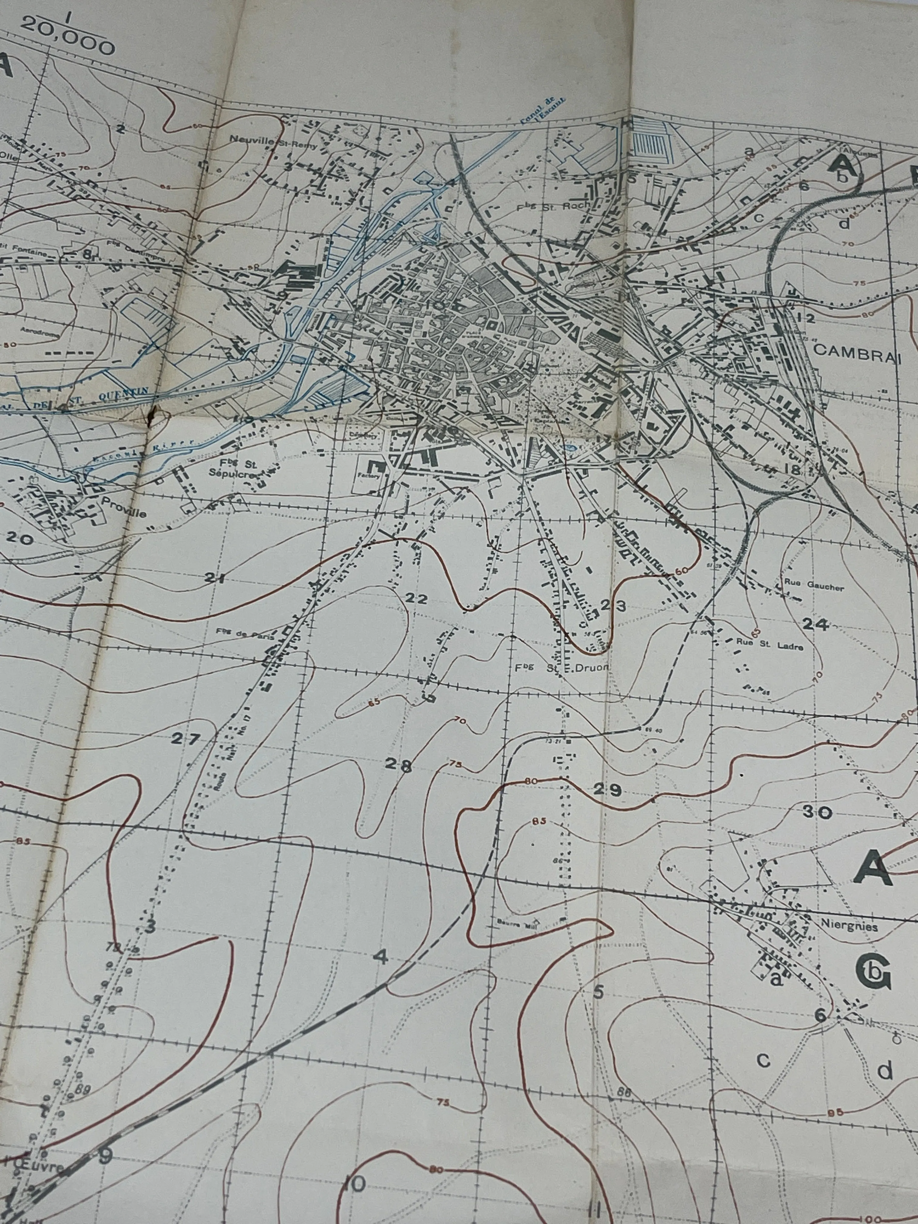 British WW1  Trench Map Sheet 57B NW Edition 2