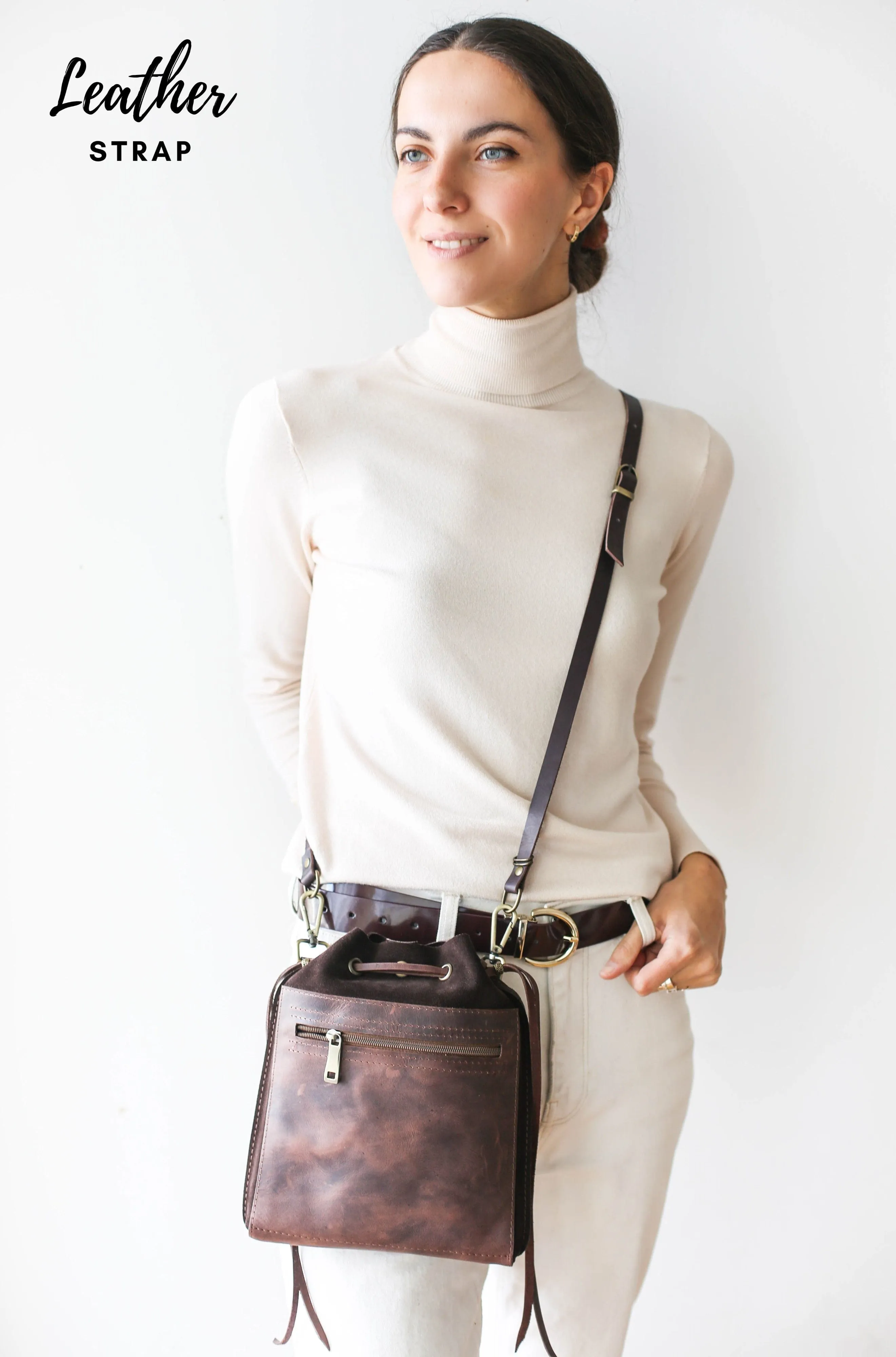 Brown Designer Mini Bag - Small Leather Bag