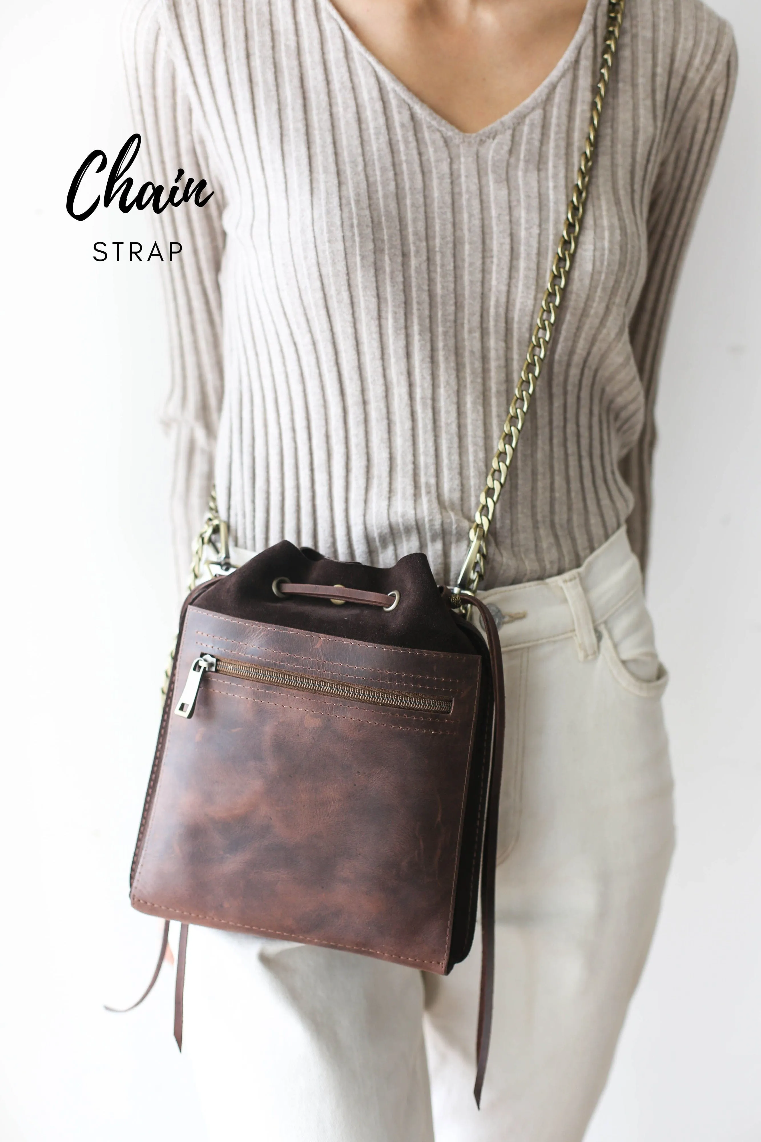 Brown Designer Mini Bag - Small Leather Bag