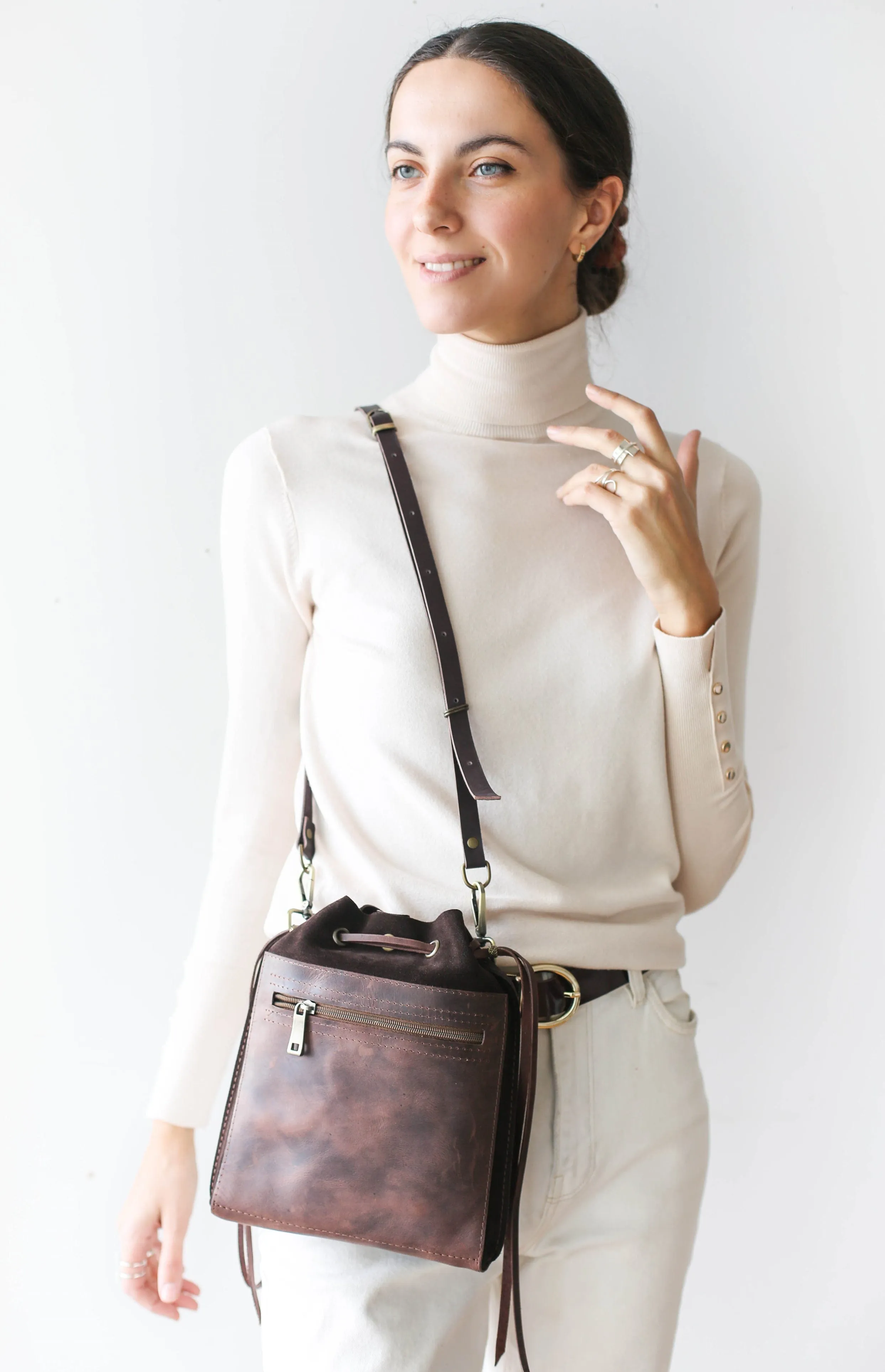 Brown Designer Mini Bag - Small Leather Bag