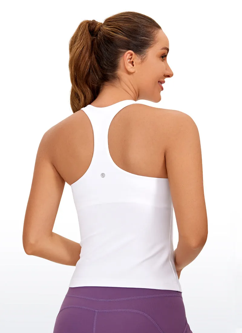 Butterluxe Waist Length Built-in Bra Tank Racerback