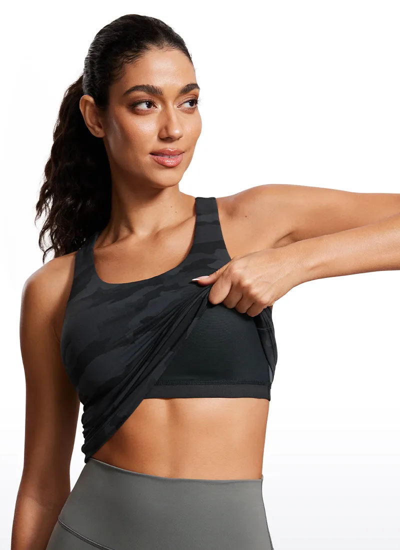 Butterluxe Waist Length Built-in Bra Tank Racerback