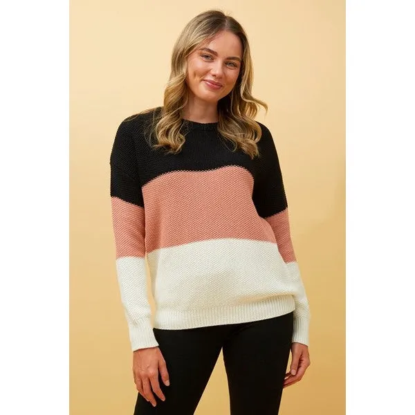 CALEY COLOUR BLOCK KNIT JUMPER