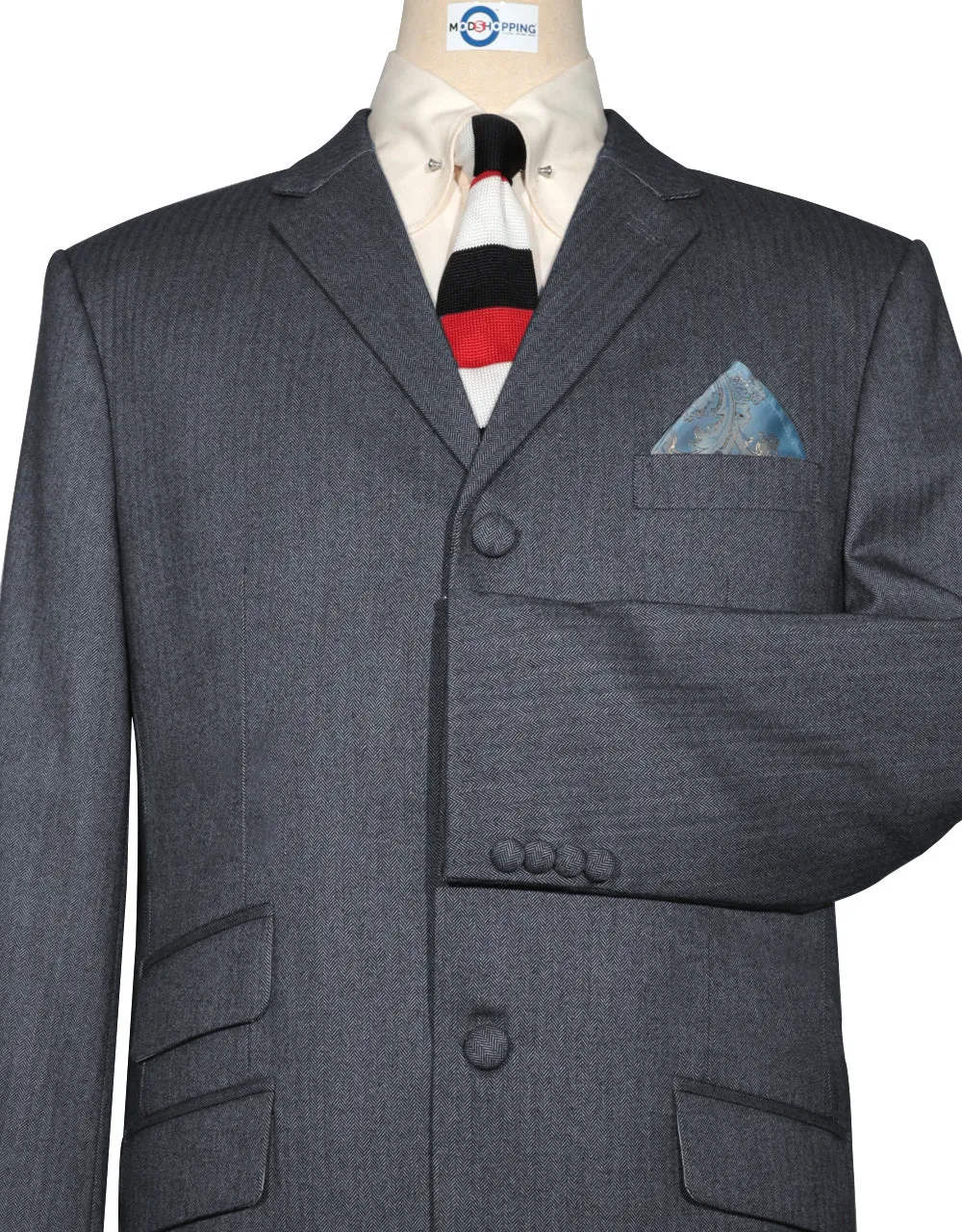 Charcoal Grey Herringbone Tweed Jakcet